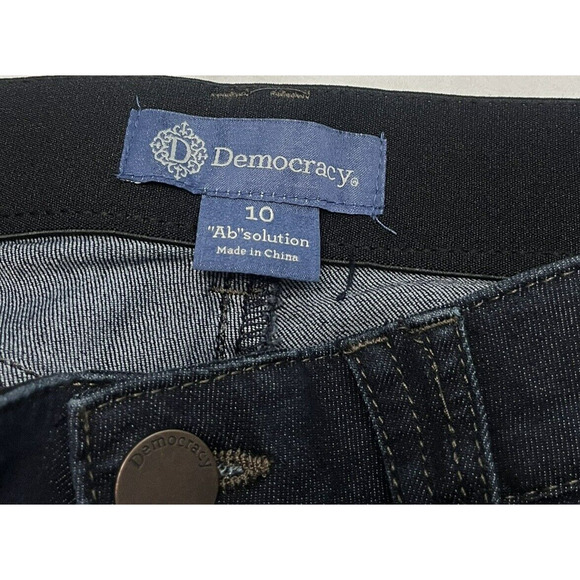 Democracy AB Technology Jeans Size 10 Mid Rise Skinny Stretch Dark Wash Blue - Picture 8 of 10